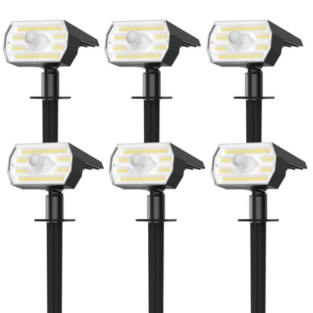 CHARKEE Outdoor Solar Lights,60 LED/3 Modes PRI Solar Powered Spot Lights for Yard Garden Path