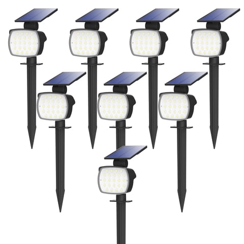 CHARKEE Outdoor Solar Lights,800LM 6500K Solar Powered LED Landscape Path Spot Light for Yard Garden