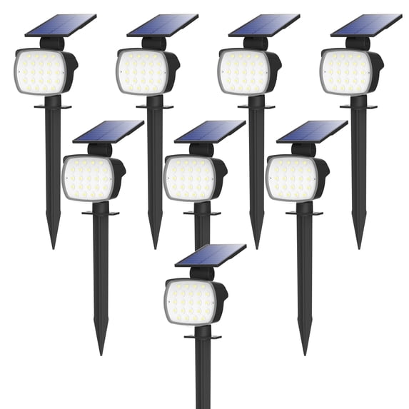 CHARKEE Outdoor Solar Lights,800LM 6500K Solar Powered LED Landscape Path Spot Light for Yard Garden