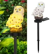 CHARKEE Outdoor Solar Lights for The Garden Decor,Solar Powered Resin Owl LED Lights with Stake,Garden Yard Lawn Pathway Landscape Ornaments Patio Decorations Outside