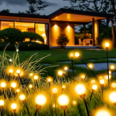 CHARKEE Solar Garden Lights Outdoor,2 Pack 16 LED Swaying Firefly Yard Lights Pathway Decoration