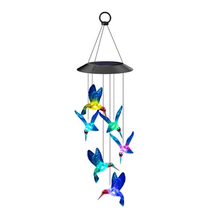 CHARKEE Solar Hummingbird Wind Chime, 8-10 Hours Color Changing Led Wind Chime Light, Outdoor/Indoor Deco, for Home, Garden, Gifts, Birthday price history and forecast - CHARKEE
