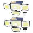 thumbnail image 1 of CHARKEE Solar Lights Outdoor Waterproof,2 Pack 3000LM 4 Heads 270°Adjustable,Motion Sensor Security Flood Lights for Outside Yard Garden Garage Porch, 1 of 8