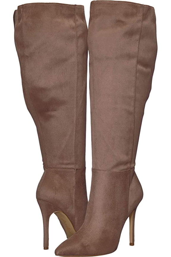 CHARLES BY CHARLES DAVID Dallan Wide Calf Boot Taupe Stretch 8.5