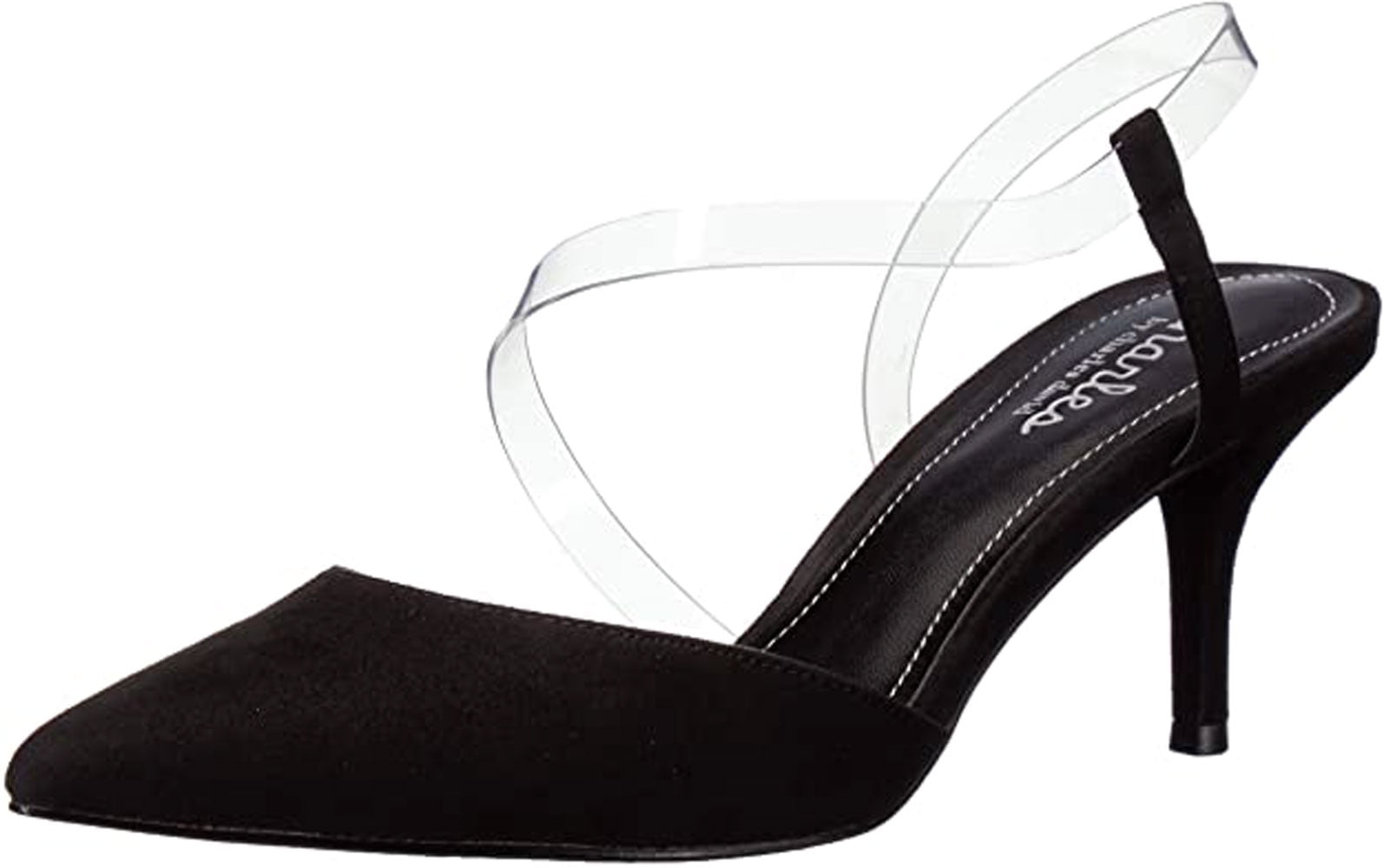Clear strap mid heels sales