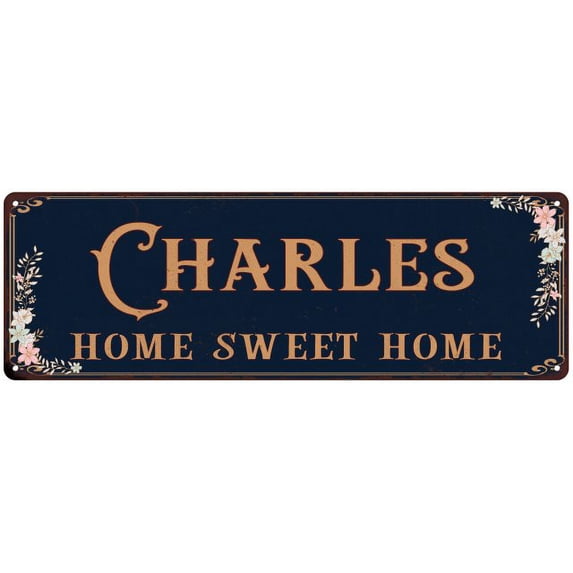 CHARLES Home Sweet Home Victorian Look 8x24 Metal Sign 108240046746