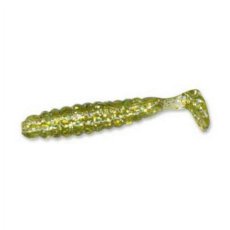 CHARLIE BREWER SLIDER COMPANY Slider Crappie Grubs 2' 20ct Green Gold  Glitter CSGG8 