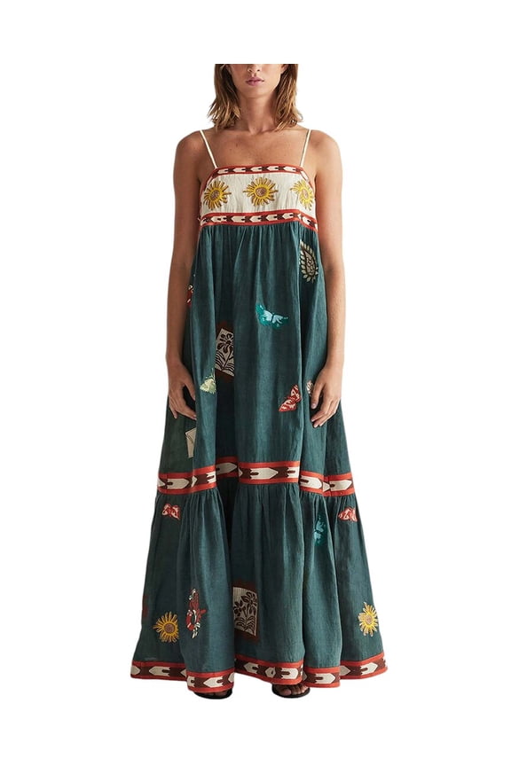 womens Charlotte Green Maxi Dress, 8