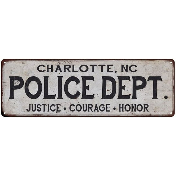 CHARLOTTE, NC POLICE DEPT. Home Decor Metal Sign Gift 6x18 206180012012