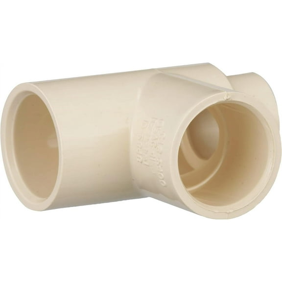 Charlotte Pipe CPVC Reducer Tee - Hot and Cold Water Distribution - 1 Piece, 3/4 x 1/2 x 3/4 In