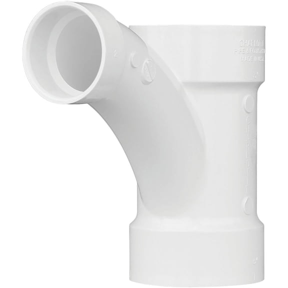 CHARLOTTE PIPE 3 x 3 x 2 DWV Comb WYE & 1/8 Bend ONE PC DWV (Drain, Waste and Vent) (1 Unit Piece)