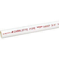 Charlotte Pipe 20 Ft. Schedule 40 Cold Water PVC Pressure Pipe, Belled End