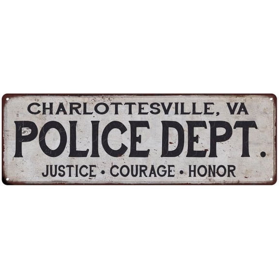 CHARLOTTESVILLE, VA POLICE DEPT. Vintage Look Metal Sign Decor Retro 108240012812