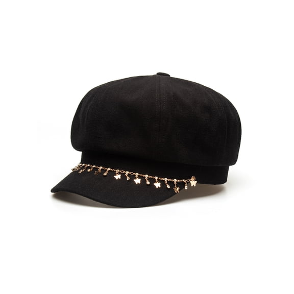 Jessica Simpson Women's Charm Bracelet Cabby Hat Embellished with Butterfly