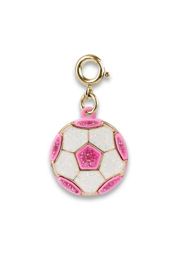 ! Gold Glitter Soccer Ball Charm