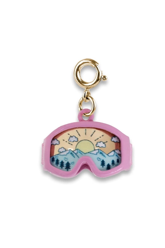 ! Gold Ski Goggles Charm