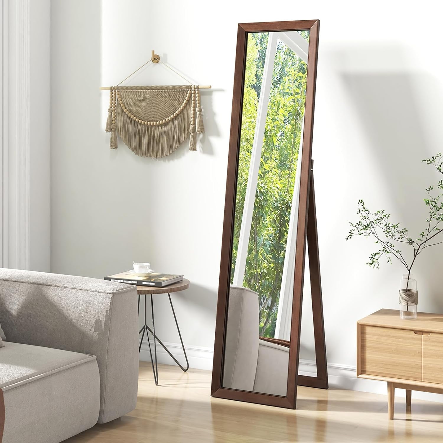 CHARMAID Full Length Mirror with Stand, 61" x 14.5" Full Body Floor ...