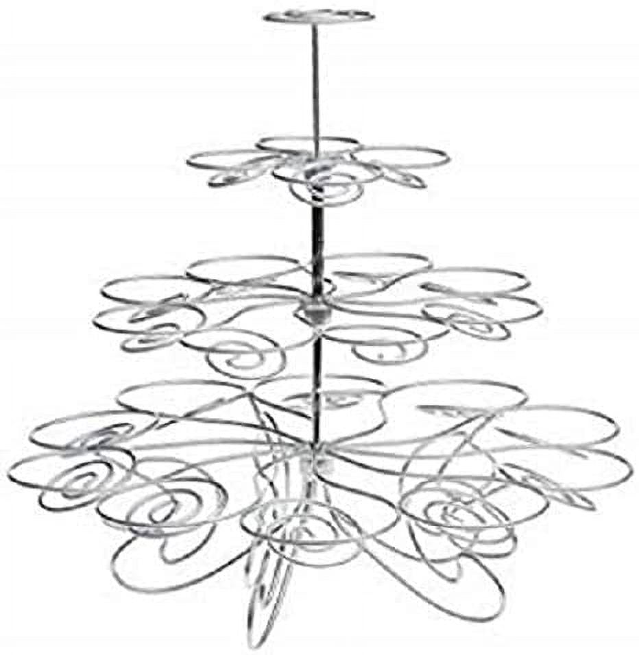 CHARMED 23 CUPS 4 TIERS CUPCAKE DESSERT STAND SILVER