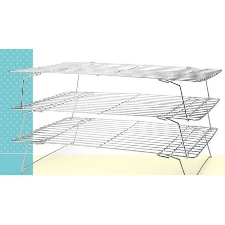 CHARMED 3 Tier Cooling Rack Nonstick Coating Bakeware Bake Cookie Stackable Collapsible