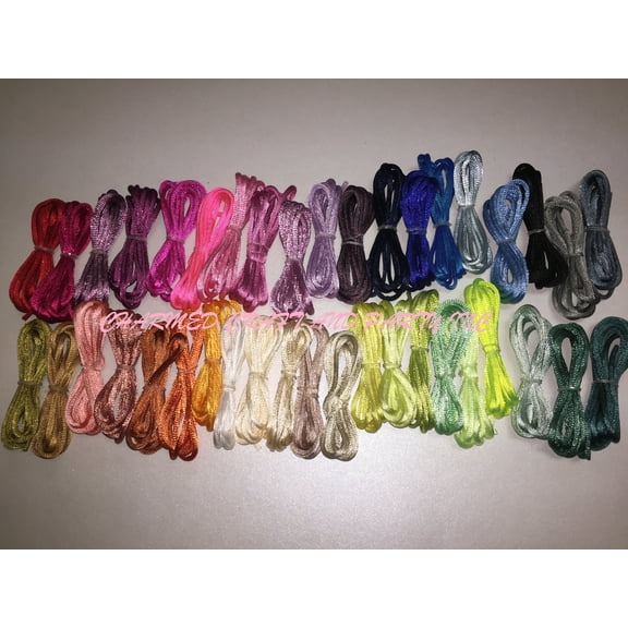 CHARMED 3mm polyester cord Rattail Chinese knots 40 colors 1 yard each