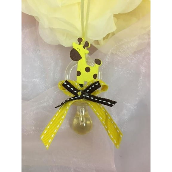 CHARMED Giraffe Pacifier Necklaces Baby Shower Games Favors Prizes yellow Baby Girl's/Boy's Cute and Adorable 12PC