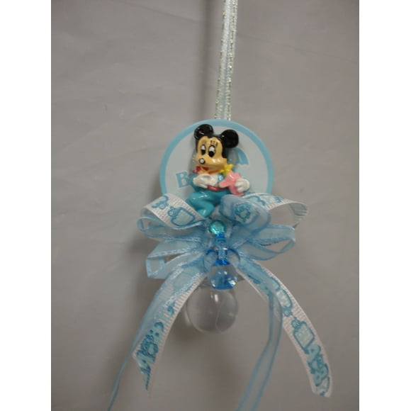 CHARMED Mickey Mouse Pacifier Necklaces Baby Shower Games Favors Prizes 12PC; Blue