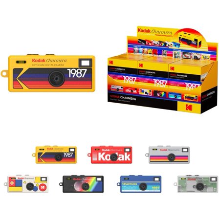 CHARMERA Keychain Digital Camera Blind Box Single Box (1PC),Mini Camera,Digicam,Video Recording,Bag Charm,1.6 Megapixels,Micro SD Card Slot,for Beginners Teens and Adults