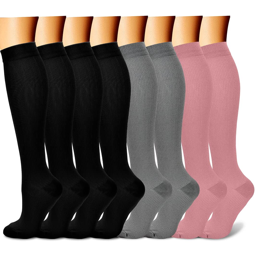 CHARMKING Compression Socks for Women & Men (8 Pairs) 1520 mmHg