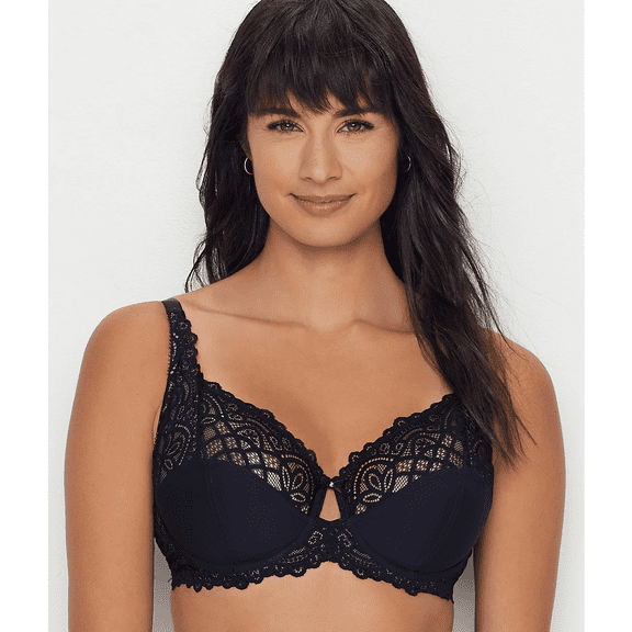 CHARNOS Black/Platinum Rhapsody Underwired Full Cup Bra, US 38G, UK 38F, NWOT