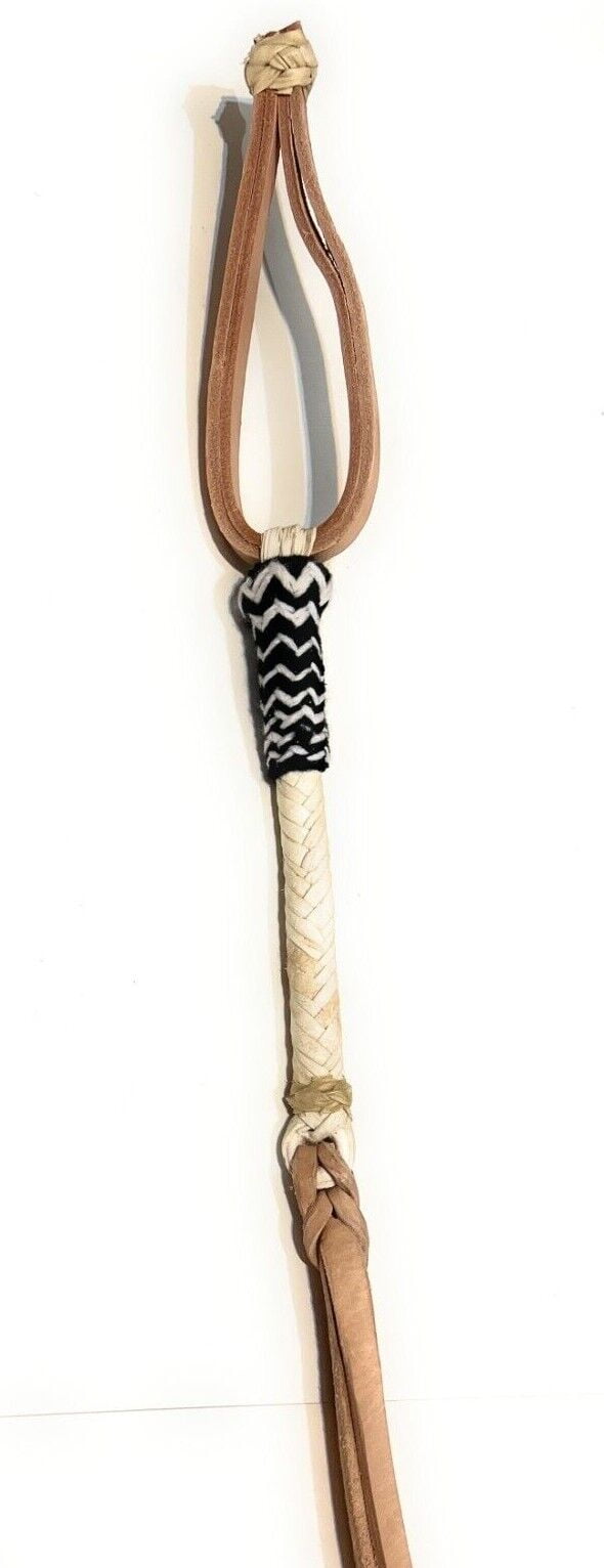 Charro Saddle Horse Whip - 36" Rawhide Quirt, Handmade In Mexico (Cuarta Charra De Cuero)
