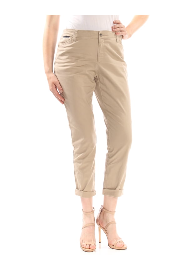 $60 Womens New 1442 Beige Straight Leg Pants 6P Petites B+B