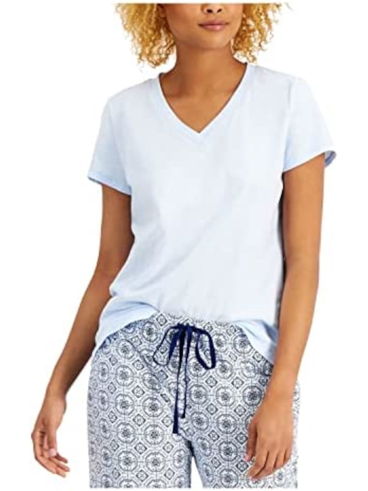 CHARTER CLUB Intimates Blue Cotton Blend Sleep Shirt Pajama Top S ...