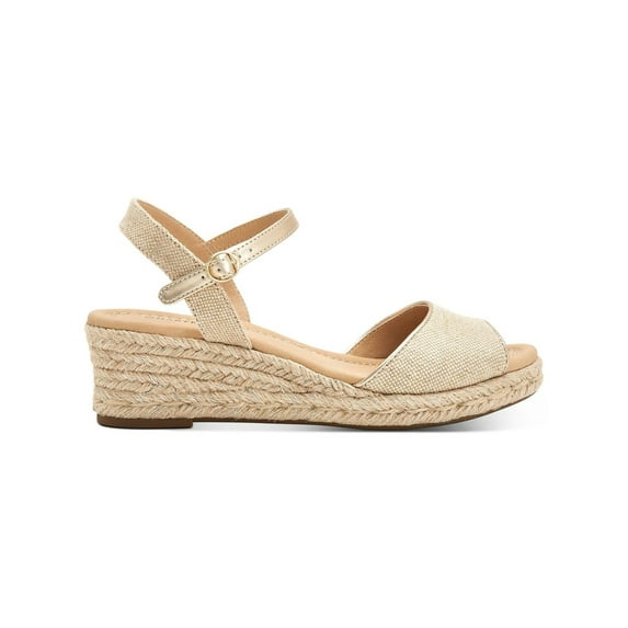 CHARTER CLUB Womens Beige Ankle Strap Luchia Round Toe Wedge Buckle Espadrille Shoes 12 M