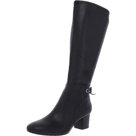 CHARTER CLUB Womens Black Flower Eyelets Bow Accent Cushioned Jaccque Almond Toe Block Heel Zip-Up Heeled Boots 7 WC