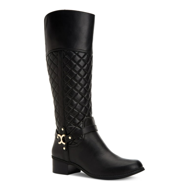 Womens black quilted clearance boots