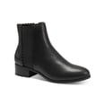 thumbnail image 1 of CHARTER CLUB Womens Black Scalloped Daxi Round Toe Block Heel Slip On Booties 7.5 M, 1 of 4