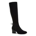 thumbnail image 1 of CHARTER CLUB Womens Black Tie Detail Stretch Almond Toe Block Heel Zip-Up Heeled Boots 8.5, 1 of 4