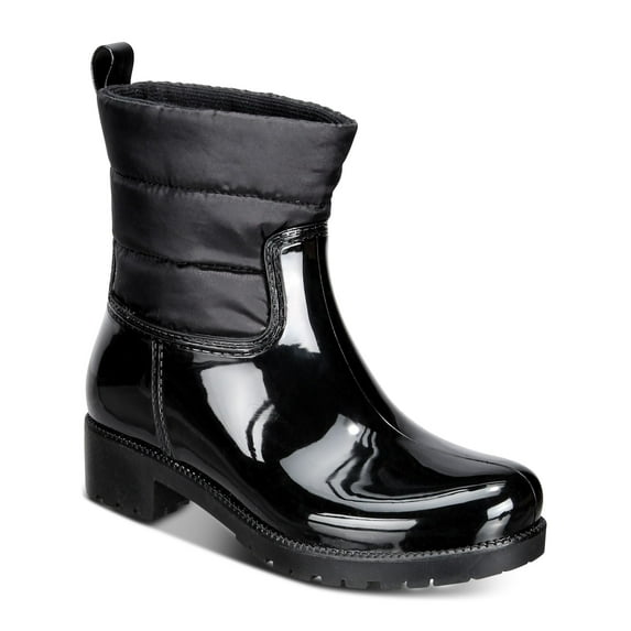 CHARTER CLUB Womens Black Water Resistant Trudyy Round Toe Block Heel Rain Boots 10 M