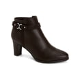 thumbnail image 1 of CHARTER CLUB Womens Brown Ankle Strap Almond Toe Block Heel Zip-Up Booties 11, 1 of 3