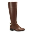 thumbnail image 1 of CHARTER CLUB Womens Brown Buckle Accent Johannes Round Toe Zip-Up Riding Boot 9.5 M, 1 of 4