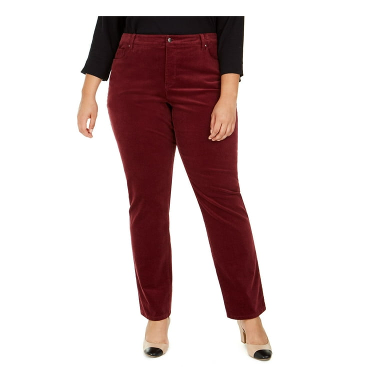 Style & Co Pants Plus Size Button Down Corduroy Dark Auburn #6