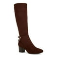 thumbnail image 1 of CHARTER CLUB Womens Chocolate Brown Flower Grommets Bow Accent Padded Jaccque Almond Toe Block Heel Zip-Up Boots Shoes 7.5 M, 1 of 3
