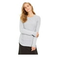 thumbnail image 1 of CHARTER CLUB Womens Gray Printed Long Sleeve Top Petites Size: PM, 1 of 4