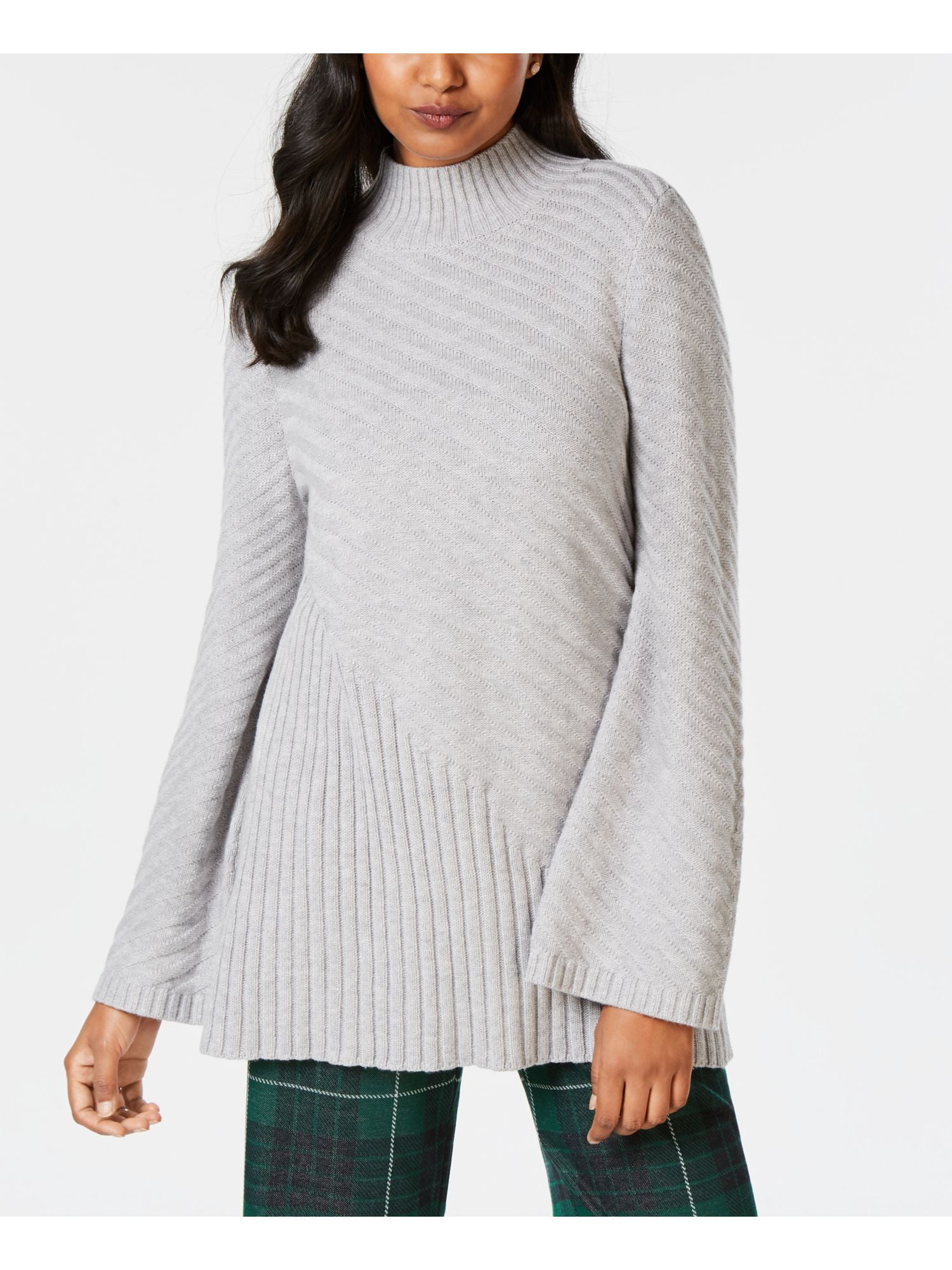 CHARTER CLUB Womens Gray Textured Long Sleeve Turtle Neck Sweater
