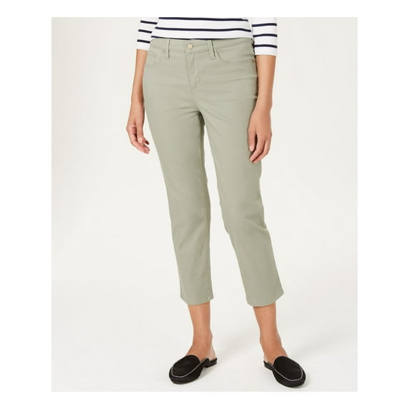 CHARTER CLUB Womens Green Zippered Pocketed Capri Pants Petites 4P