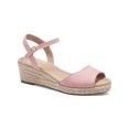 thumbnail image 1 of CHARTER CLUB Womens Pink Cushioned 1/2" Platform Adjustable Ankle Strap Luchia Round Toe Wedge Buckle Espadrille Shoes 12 M, 1 of 3