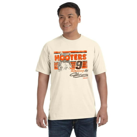 CHASE ELLIOTT #9 HOOTERS VINTAGE NASCAR Racing COMFORT COLOR T-SHIRT, for men & women, up to size 4XL
