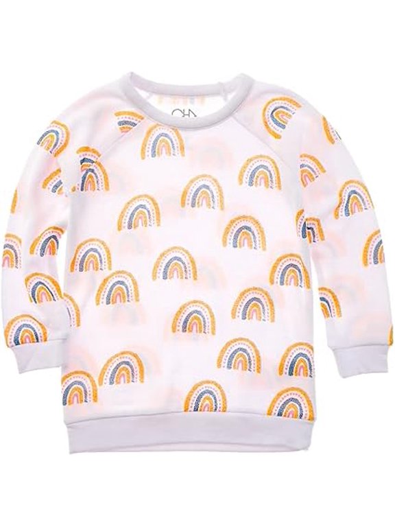 Girl's Rainbow Pullover (Little Kids/Big Kids) White 12 Big Kid