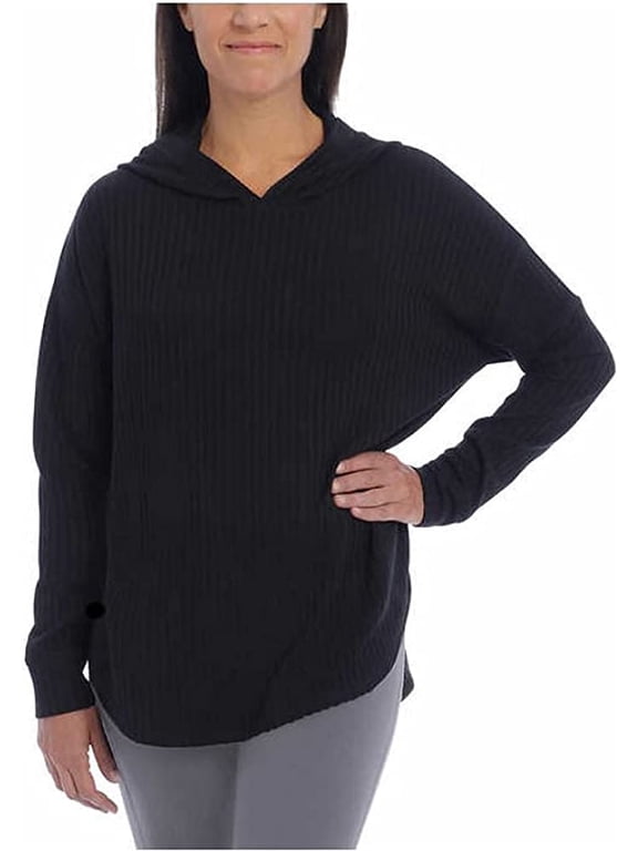 Ladies' Thermal Hoodie (Black, Medium)