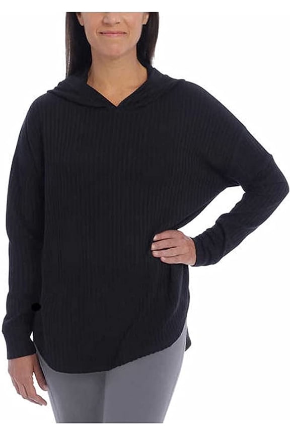 Ladies' Thermal Hoodie (Black, Medium)